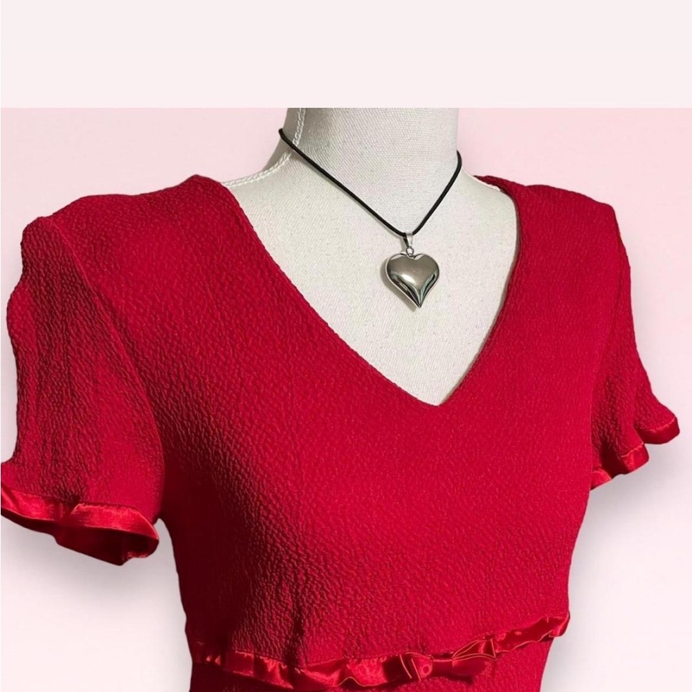 City Triangles 90s Red Ruffle Mini Dress - Picture 4 of 8